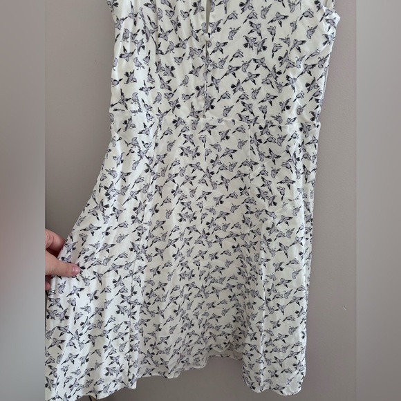 Free People | White and Blue Bird Pattern Mini Dress - Picture 7 of 8